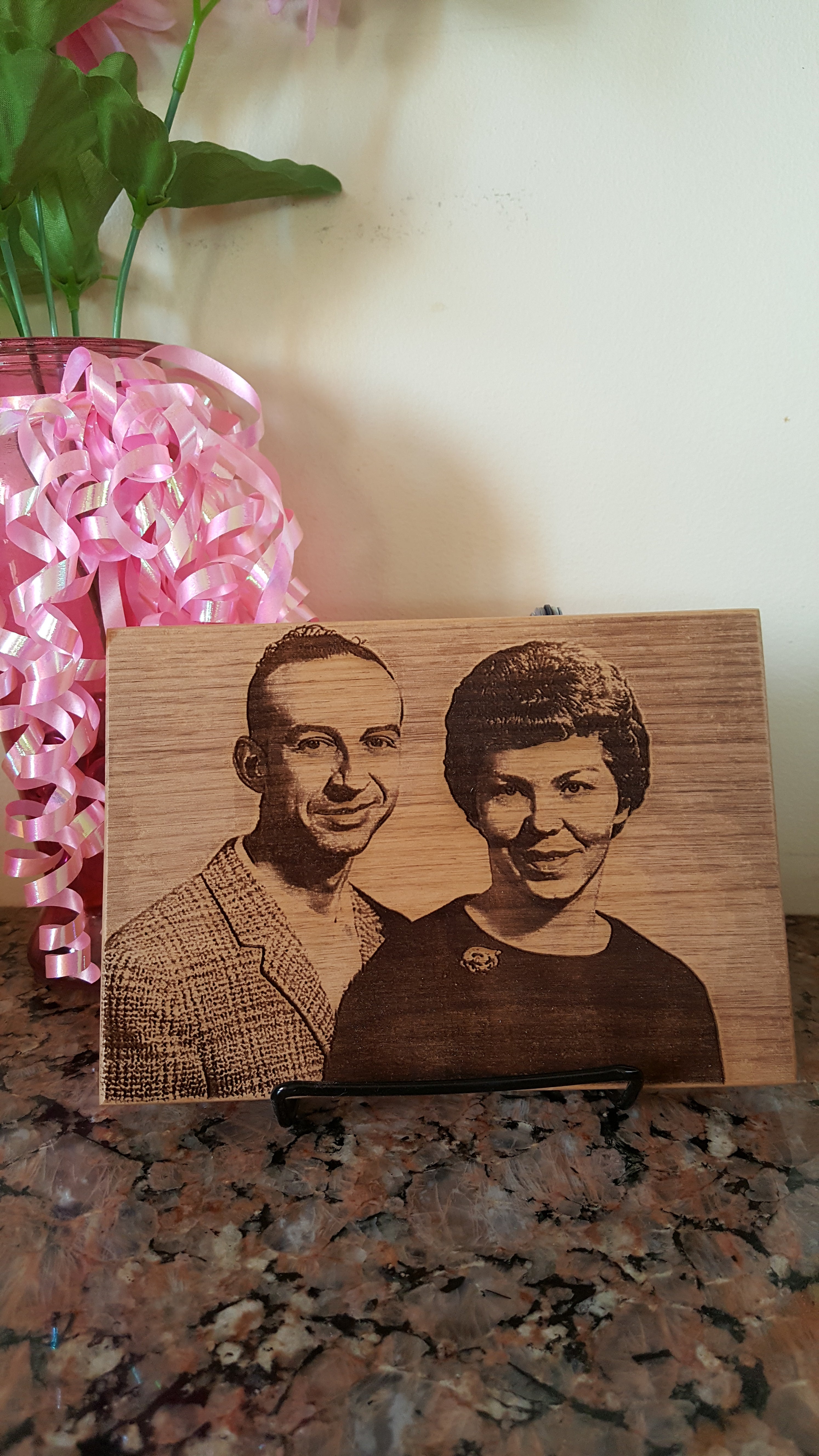 Laser Engraved Photo on Wood