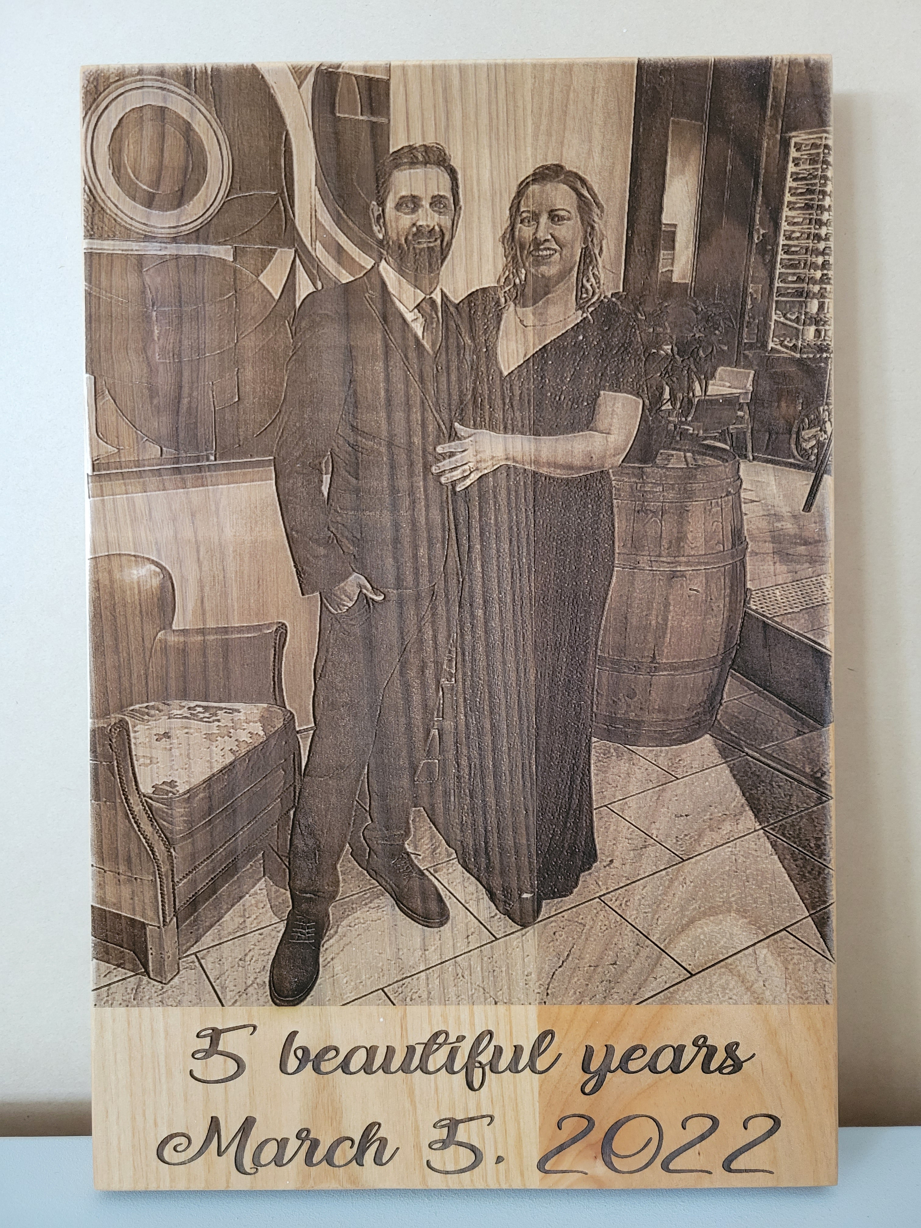 Laser Engraved Photo on Wood