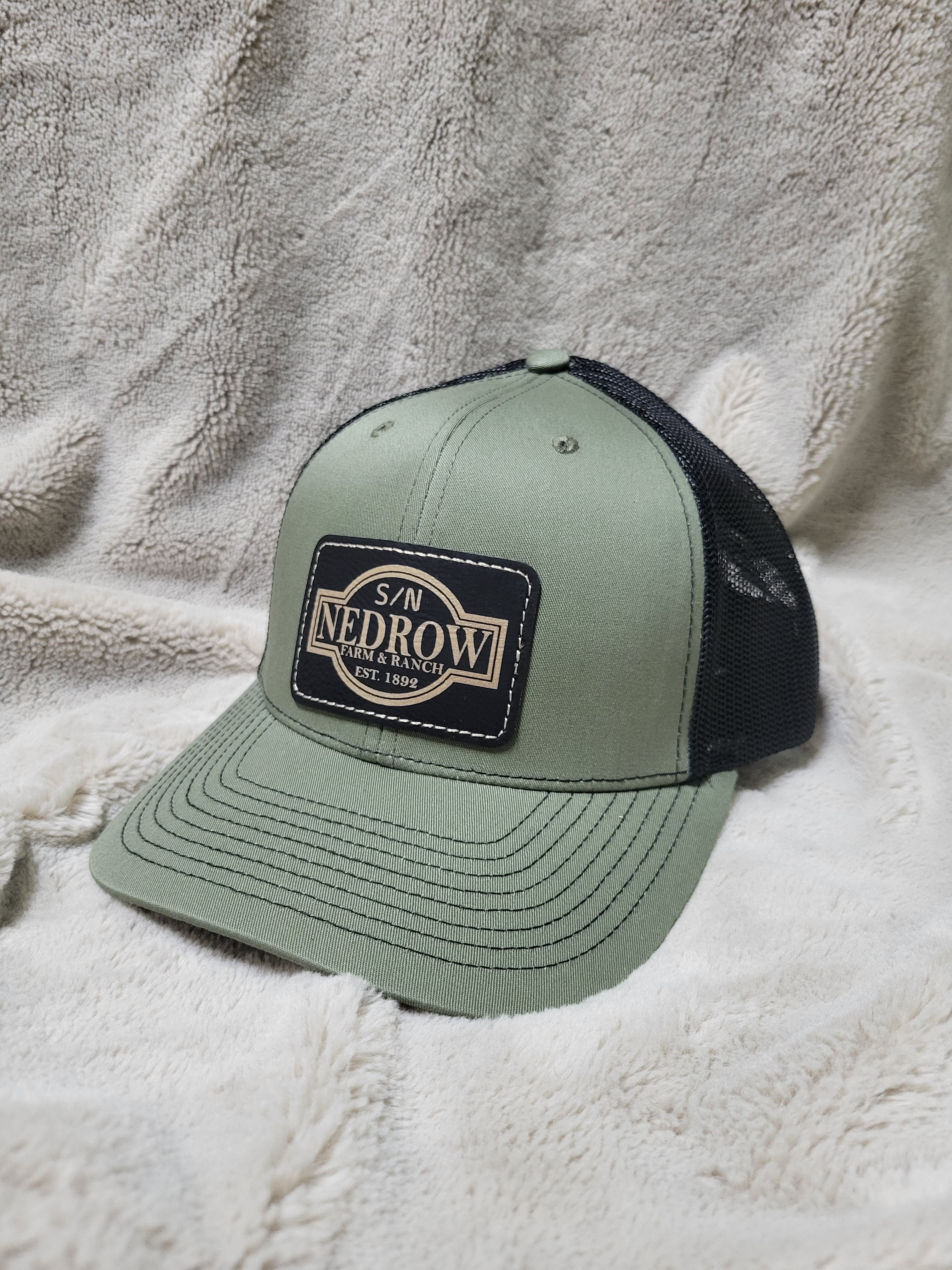 Customized Hats - Richardson 112 with rectangle leatherette patch