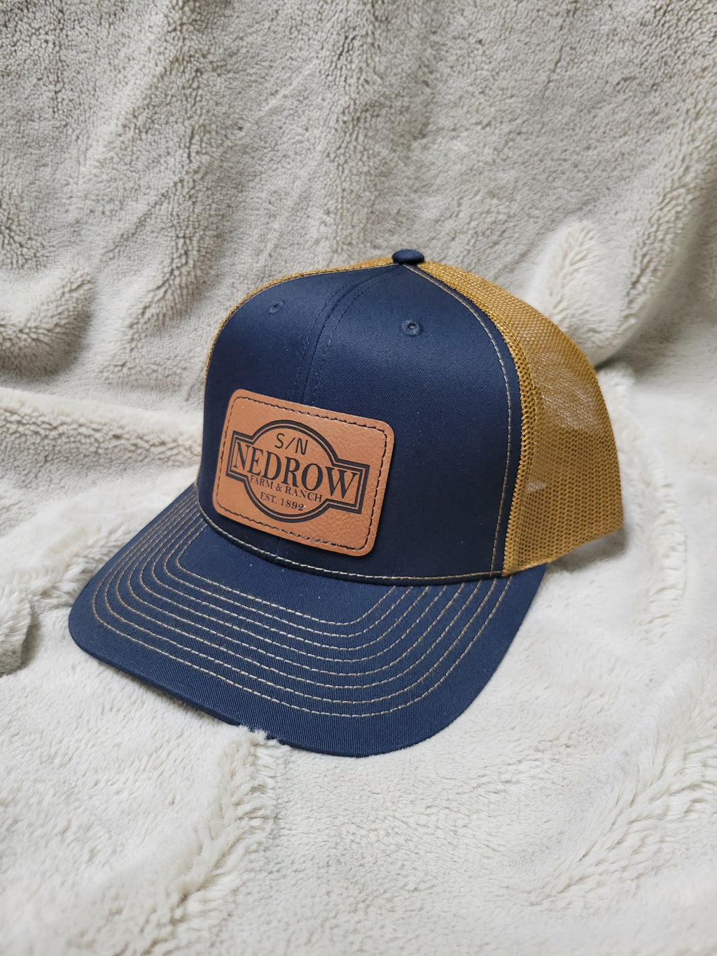 Customized Hats - Richardson 112 with rectangle leatherette patch