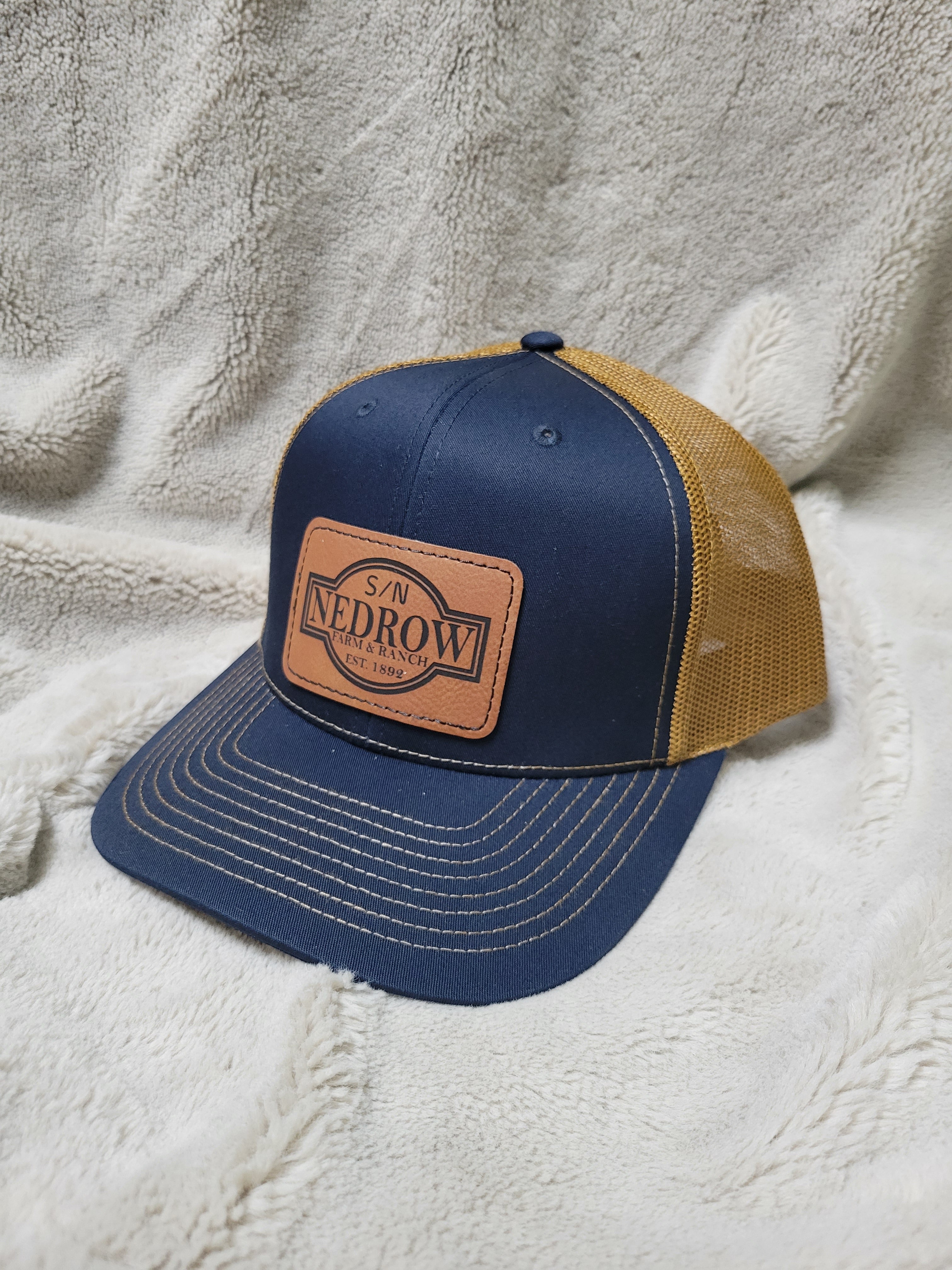 Customized Hats - Richardson 112 with rectangle leatherette patch