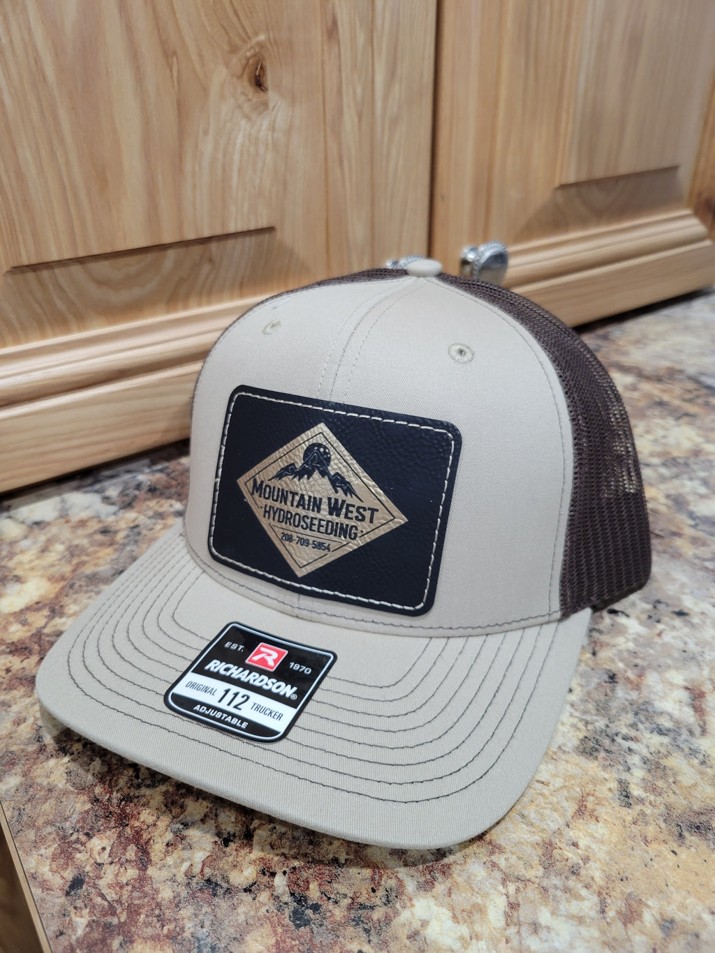 Customized Hats - Richardson 112 with rectangle leatherette patch
