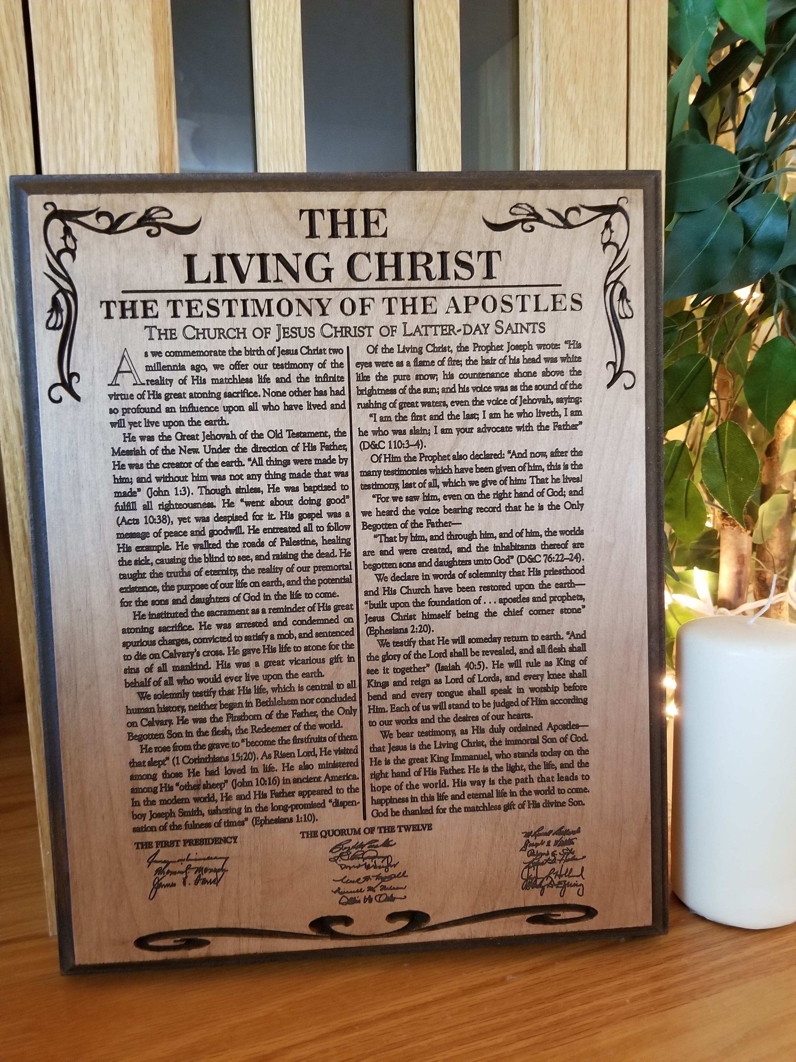 Small The Living Christ plaque